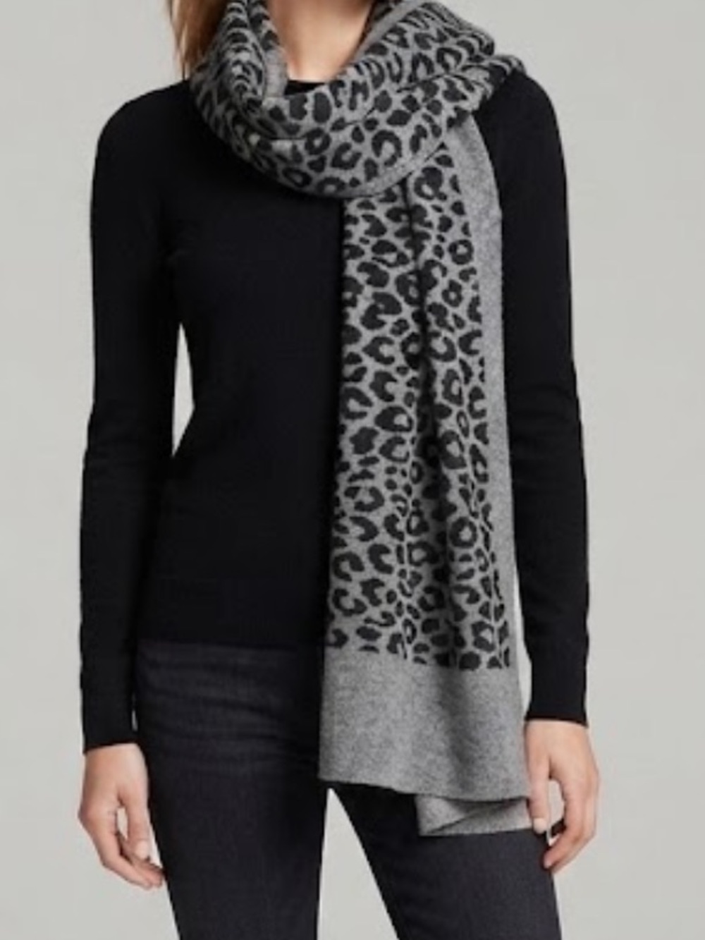LOFT Wool Blend Animal Print Scarf